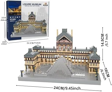 Louvre Micro Mini Building Blocks Architecture Set for Adults