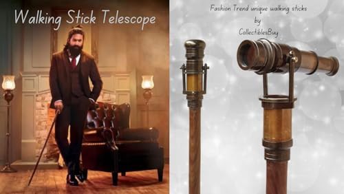 Antique Brass Telescope Walking Stick Collectible