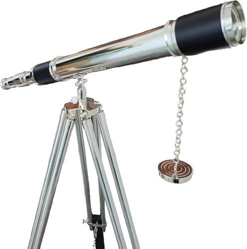 Royal Design Brass Antique Telescope with Retro Black Tripod