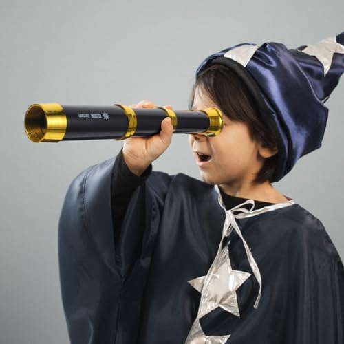 Kids Pirate Telescope - Adjustable 3-Section Handheld Monocular Spyglass Toy for Children