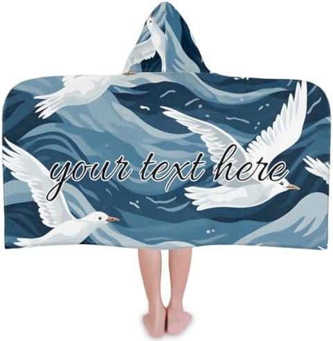 Seagull Ocean Personalized Kids Beach Towel for Boys Girls