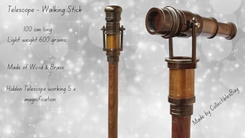 Antique Brass Telescope Walking Stick Collectible