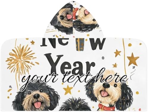 Christmas Dogs Personalized Kids Hooded Towel