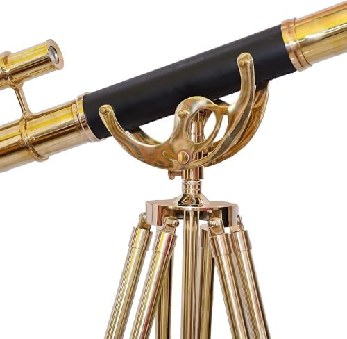 Nautical Brass Tripod Stand 28x Magnification Spyglass Decor
