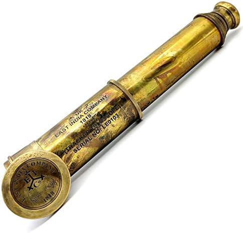 5MoonSun5 Brass Telescope 33 Inch Replica with Handmade Leather Case