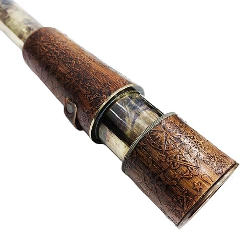 Antique Decor Spyglass Pirate Telescope with Leather Case