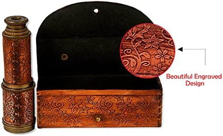 RII Antique Decor Spyglass Pirate Telescope with Leather Case