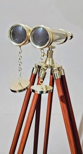 Antique Brass Nautical Telescope with Tripod for Outdoor Use