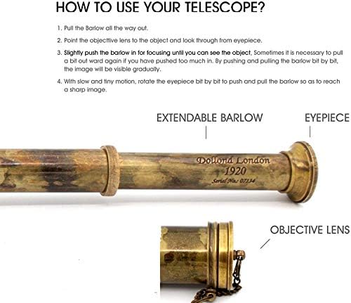 Ocean Replicas 16 Inch Antique Commando Spyglass Telescope Replica