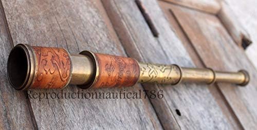 1920 London Brass Engraved Telescope Decor