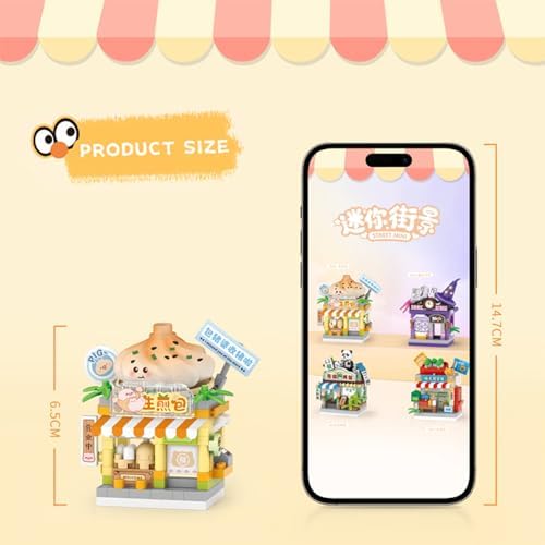 MEIEST 4 Piece Mini City Shop Building Blocks Set