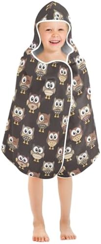 GOODOLD Owls Brown Kids Hooded Bath Towel