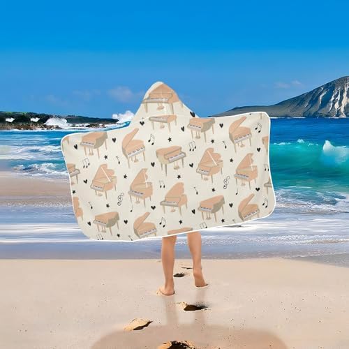 Susiyo Kids Hooded Bath Towel Piano Pattern