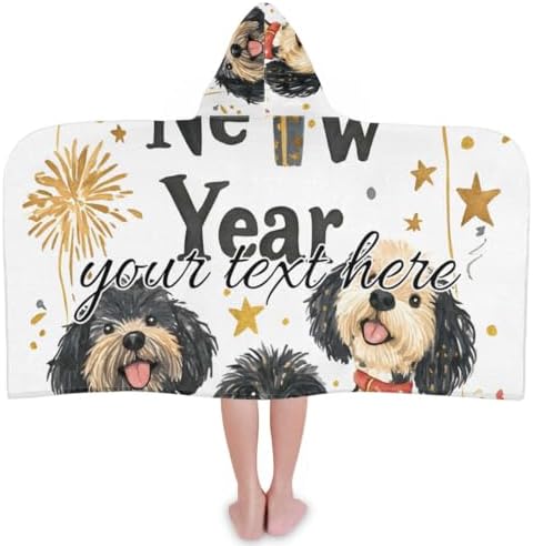 Christmas Dogs Personalized Kids Hooded Towel