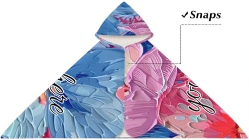 Pink Floral Personalized Kids Beach Towel with Hood