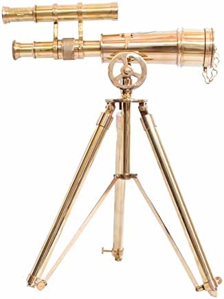 Nautical Handmade Brass Telescope with Adjustable Tripod Stand