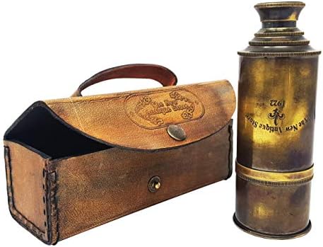 Brass Nautical Pirate Telescope 12x with Leather Case