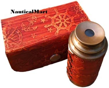 NauticalMart Brass Pirate Telescope with Glass Optics