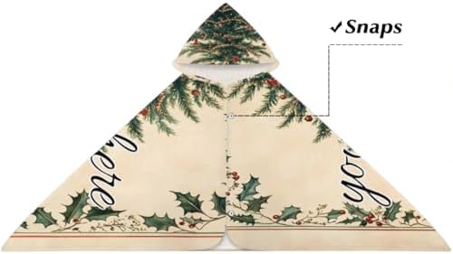 Personalized Kids Hooded Beach Towel with Christmas Trees