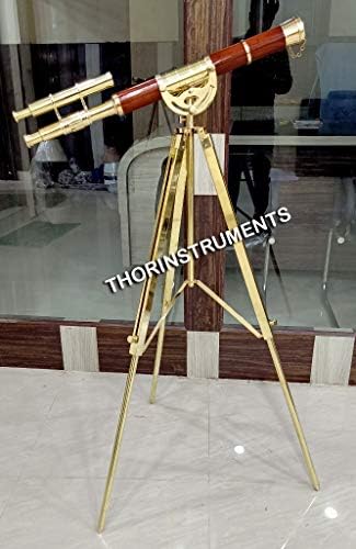 Brass Nautical Telescope With Floor Standing Tripod