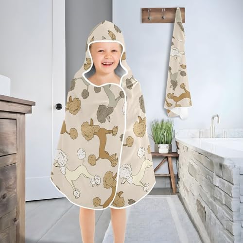 Susiyo Kids Hooded Bath Towel with Poodle Design