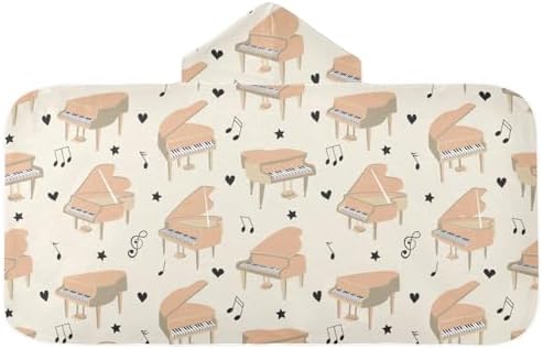 Susiyo Kids Hooded Bath Towel Piano Pattern