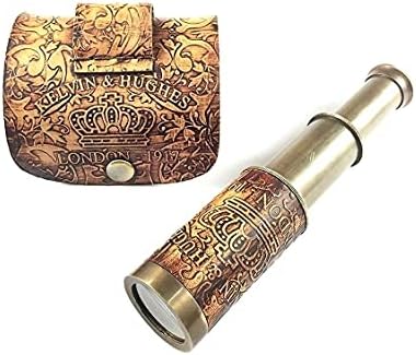 Nautical Handheld Pirate Brass Telescope with Case 1