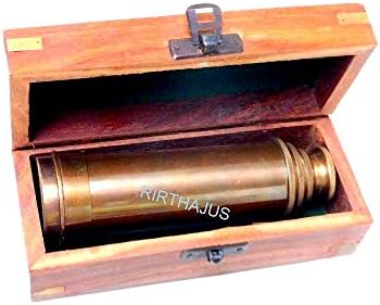 Brass Telescope Handmade Antique Marine Spyglass with Rosewood Box