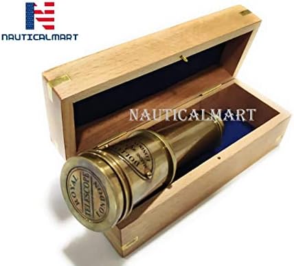 Pirate Brass Telescope with Antique Finish and Lid