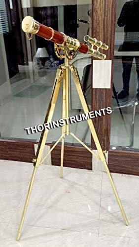 Brass Nautical Telescope With Floor Standing Tripod