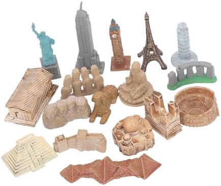 Dioche 17PCS Miniature Ancient Buildings World City Kit