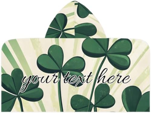 St Patricks Day Personalized Kids Hooded Beach Towel