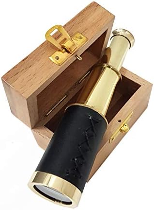 Pirate Brass Telescope with Anchor Design - Nautical Collectible and Functional Navigation Tool