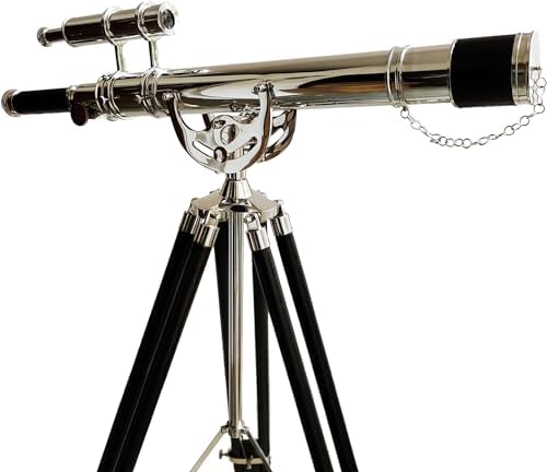 Nautical Brass Telescope with Wooden Tripod