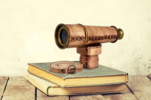 RII Antique Decor Spyglass Pirate Telescope with Leather Case 1
