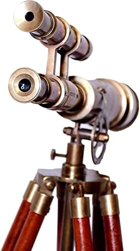 Victorian Marine Telescope 18x Pirate Spyglass with Rosewood Stand