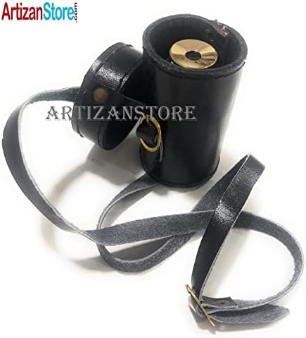 Brass Handheld Telescope with Black Leather Case 6 Inch