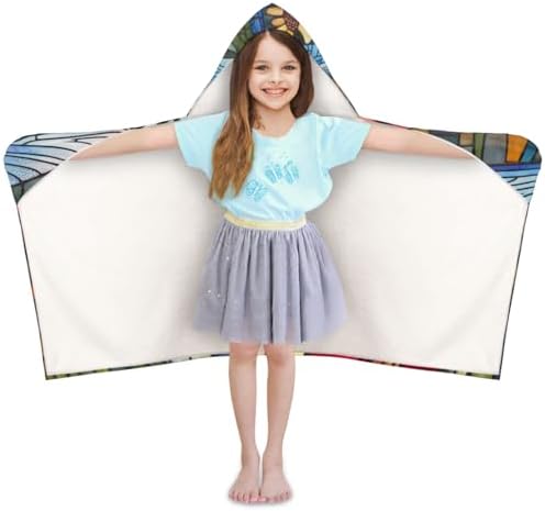 Personalized Kids Hooded Beach Towel with Dragonfly Print