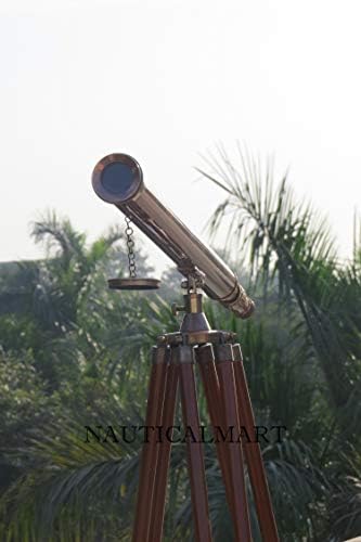Nautical Antique Brass Harbor Master Floor Standing Telescope 60 Inch
