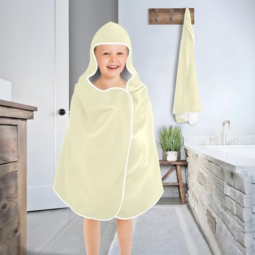 GAIGEO Cream Kids Hooded Bath Towel Quick Dry