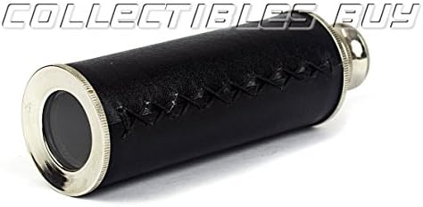 Decorative Black Leather Telescope with Nickel Finish
