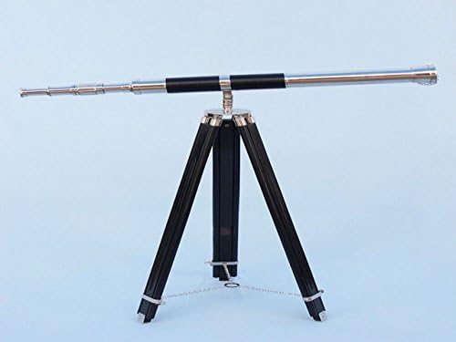 Hampton Nautical Floor Standing Chrome Telescope 60 Decor
