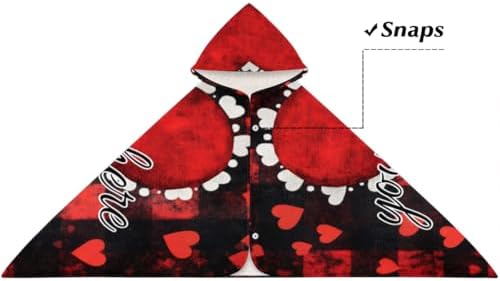 Personalized Kids Beach Towel with Hood Custom Name Buffalo Check