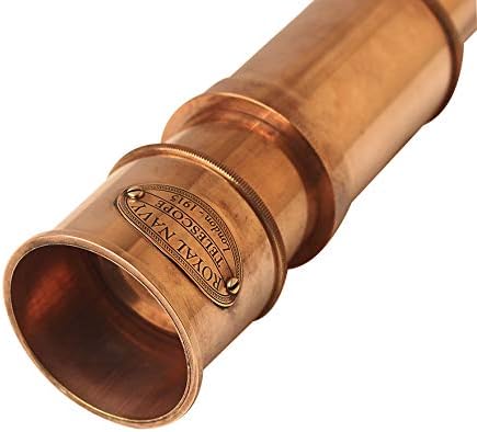 Royal Navy Antique Brass Spyglass Telescope - 20X Magnification Handheld Pirate Scope