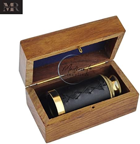 6 Brass Handheld Telescope with Wooden Box
