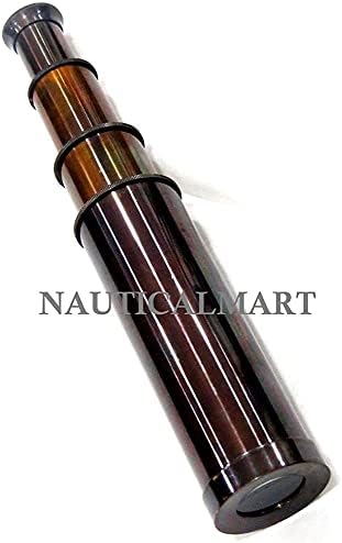 Solid Brass Brown Antique 15 Inch Spyglass Telescope