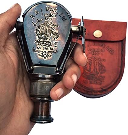 SIFAAT World Antique Nautical Brass Monocular with Leather Case Replica