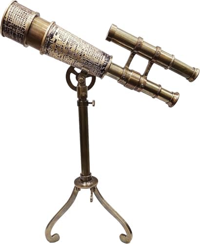 Nautical Vintage Brass Telescope with Tripod Stand
