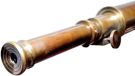 Vintage Brass Telescope with Wooden Tripod Stand