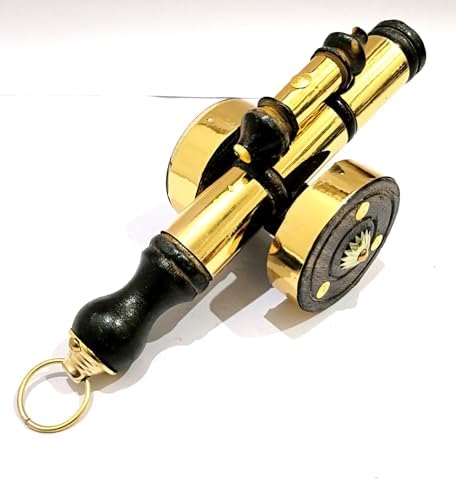 Ganga Nautical Decorative Brass Telescope with Black Wood Stand